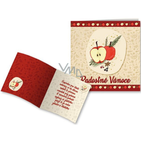 Nekupto Christmas card Apple 100 x 100 mm