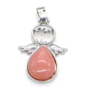 Avanturine pink Angel guardian pendant natural stone 3,5 x 2,5 mm, stone of happiness and prosperity