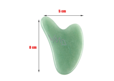 Chalcedony green Gua Sha reduces wrinkles, swelling, improves skin elasticity 5 x 8 cm, stone of love, joy