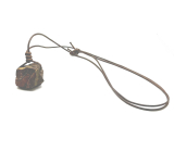 Tiger's Eye Rough Stone Necklace adjustable size, approx. 3 x 2.5 cm, sun and earth stone, brings good luck and wealth