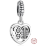 Charm Sterling silver 925 30 years of love, heart pendant on anniversary bracelet