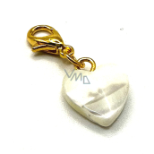 Shell heart pendant for bracelet approx. 10 x 10 mm 1 piece, symbol of femininity