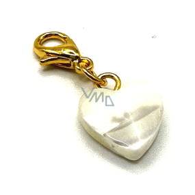 Shell heart pendant for bracelet approx. 10 x 10 mm 1 piece, symbol of femininity