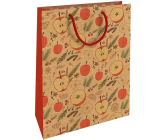 Nekupto Gift kraft bag 28 x 37 cm Christmas apples