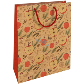 Nekupto Gift kraft bag 28 x 37 cm Christmas apples