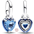 Charm Sterling silver 925 Blue Heart - Mini medallion, love bracelet pendant