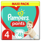 Pampers Pants Maxi pack size 4, 9 - 15 kg nappies 48 pcs