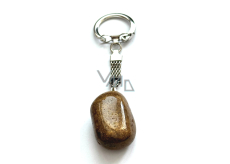 Bronzite Troml pendant keychain natural stone, approx. 10 cm