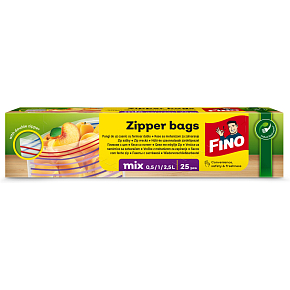Fino Zipper resealable bags mix sizes (10x0.5L / 10x1L / 5x2.5L) 25 pcs