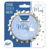 Nekupto Bottle Opener and Coaster Wonderful Man with a Heart in the Right Place 10 cm