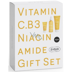 Ziaja Vitamin C.B3 Niacinamide Morning Face Cream 50 ml + Body Balm 200 ml + Facial Tonic Spray 190 ml, Cosmetic Set