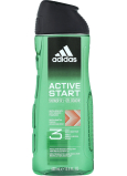 Adidas 3 Active Start shower gel for body and hair for men 400 ml