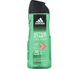 Adidas 3 Active Start shower gel for body and hair for men 400 ml