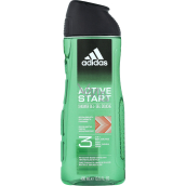 Adidas 3 Active Start shower gel for body and hair for men 400 ml