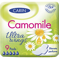Carin Ultra Wings Kamille women's pads, 9 pcs
