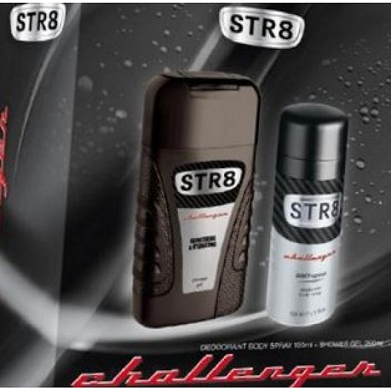 Str8 Challenger shower gel 250 ml + deodorant spray 150 ml, cosmetic set