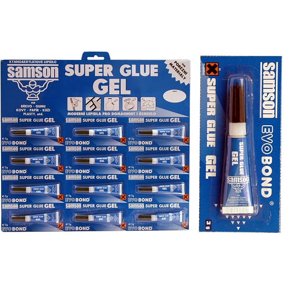 Samson Super Glue gel instant adhesive blue 12 x 3 g