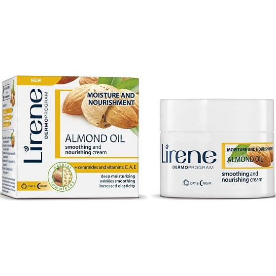 Lirene Almond Oil Moisturizing Softening Nourishing Day and Night Cream 50 ml
