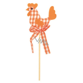 Cloth hen, orange checkered recess 7 cm + skewers