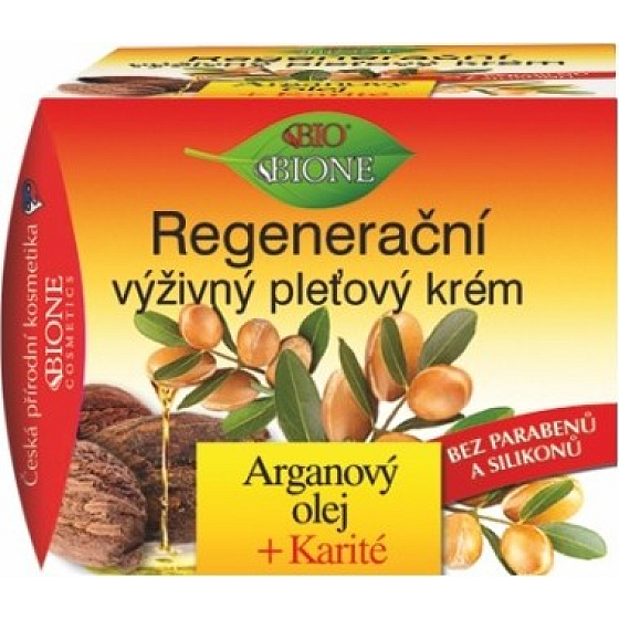 Bione Cosmetics Argan Oil & Shea Regenerating Nourishing Face Cream for All Skin Types 51 ml