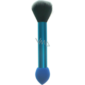 Jiajun Cosmetic brush with synthetic bristles and foam sponge double-sided blue 16 cm