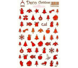 Arch Holographic decorative Christmas stickers different motives red