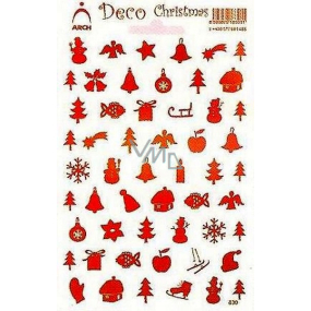 Arch Holographic decorative Christmas stickers different motives red