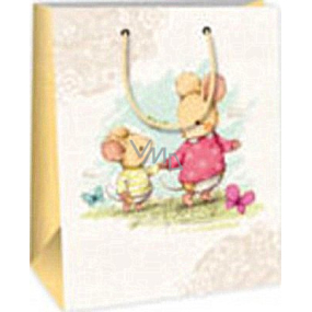 Ditipo Gift paper bag 18 x 10 x 22.7 cm white two mice