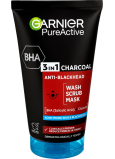 Garnier Pure Active 3in1 Cleansing Gel, Peeling and Mask with Activated Charcoal against Blackheads 150 ml