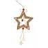 Jute star with a bell for hanging 19 cm