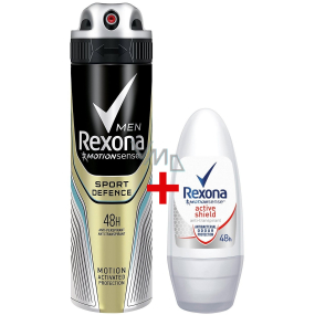 Rexona Men Sport Defense antiperspirant deodorant spray 250 ml + Rexona Active Shield ball antiperspirant deodorant roll-on for women 50 ml, duopack