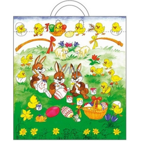 Angel Plastic bag 48 x 45 x 6 cm with ear Hares and Easter eggs