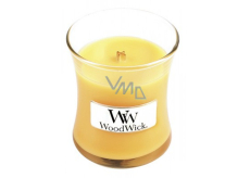 WoodWick Seaside Mimosa - Mimosa on the coast scented candle with wooden wick and lid glass small 85 g