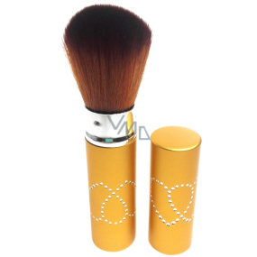 Cosmetic brush with synthetic bristles for powder with gold cap 11 cm 30450-06