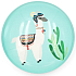 Nekupto Magnet turquoise wheel Lama, cactus 4 cm