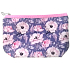 Etue Leatherette purple-pink, pink flowers 15 x 10.5 x 5.5 cm 70350