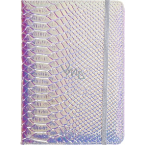 Albi Block holographic lined with rubber band Blue-silver 19.5 x 14.2 x 1.5 cm