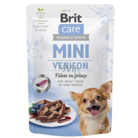 Brit Care Mini Venison Fillets In Gravy complete super premium food for adult mini breed dogs pouch 85 g