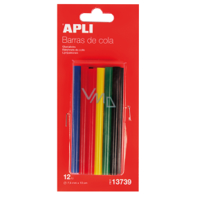 Apli Fusible sticks 7.5 mm x 10 cm, mix of colors 12 pieces