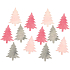 Wooden tree pink-grey 4 cm 12 pieces