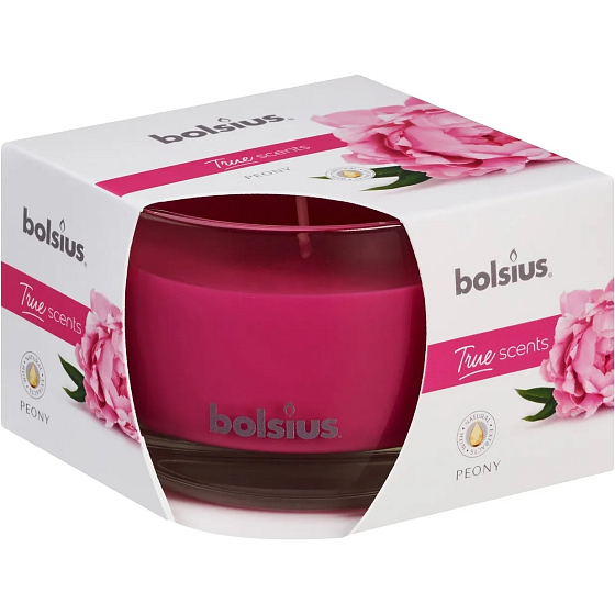 Bolsius True Scents Peony - Peony Scented Candle in Glass 90 x 63 mm