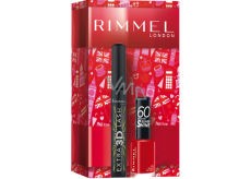 Rimmel London Extra 3D Lash mascara 003 Extreme Black 8 ml + 60 Seconds Super Shine Nail Polish 315 Queen Of Tarts 8 ml, cosmetic set for women