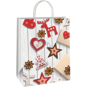 Ditipo Gift paper bag 22 x 10 x 29 cm Christmas decor wood, wooden ornaments