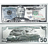 Talisman silver plated 50 USD dollar note