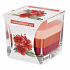 Emocio Hibiscus & White Sage - Hibiscus and white sage three-colour scented candle glass prism 80 x 80 mm, burning time up to 32 hours