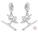 Charm Sterling silver 925 Skiing Wonderful Journey, pendant on bracelet sport