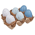 Plastic eggs in a nest on a plate 6 cm, 6 pieces