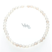 Agate grey bracelet elastic natural stone, ball 4 mm / 19 cm