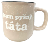 Albi Stoneware mug beige I'm a proud dad 400 ml