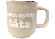 Albi Stoneware mug beige I'm a proud dad 400 ml